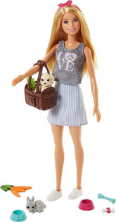 Barbie Loves Pets Doll with Puppy & Bunny Playset FPR48 - Colorland Toys